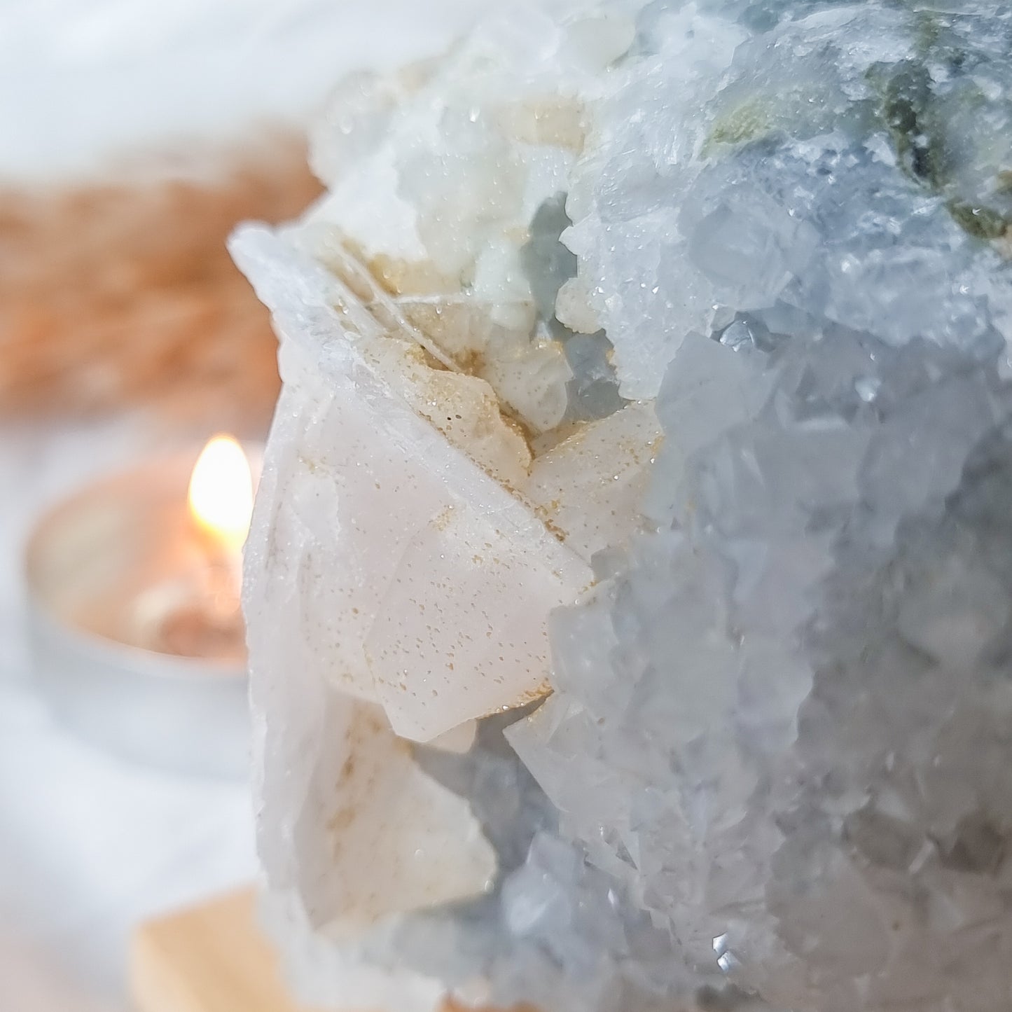 Grey Quartz with Calcite Specimen