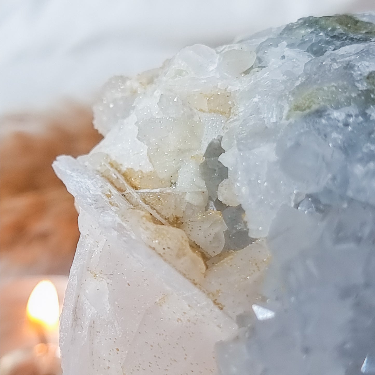 Grey Quartz with Calcite Specimen