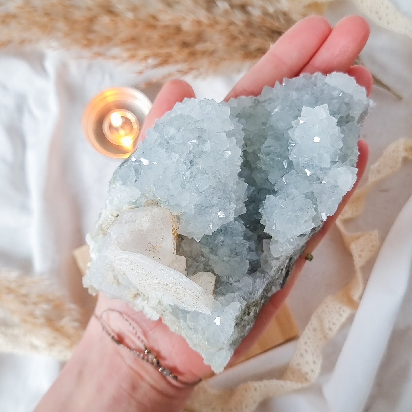 Grey Quartz with Calcite Specimen