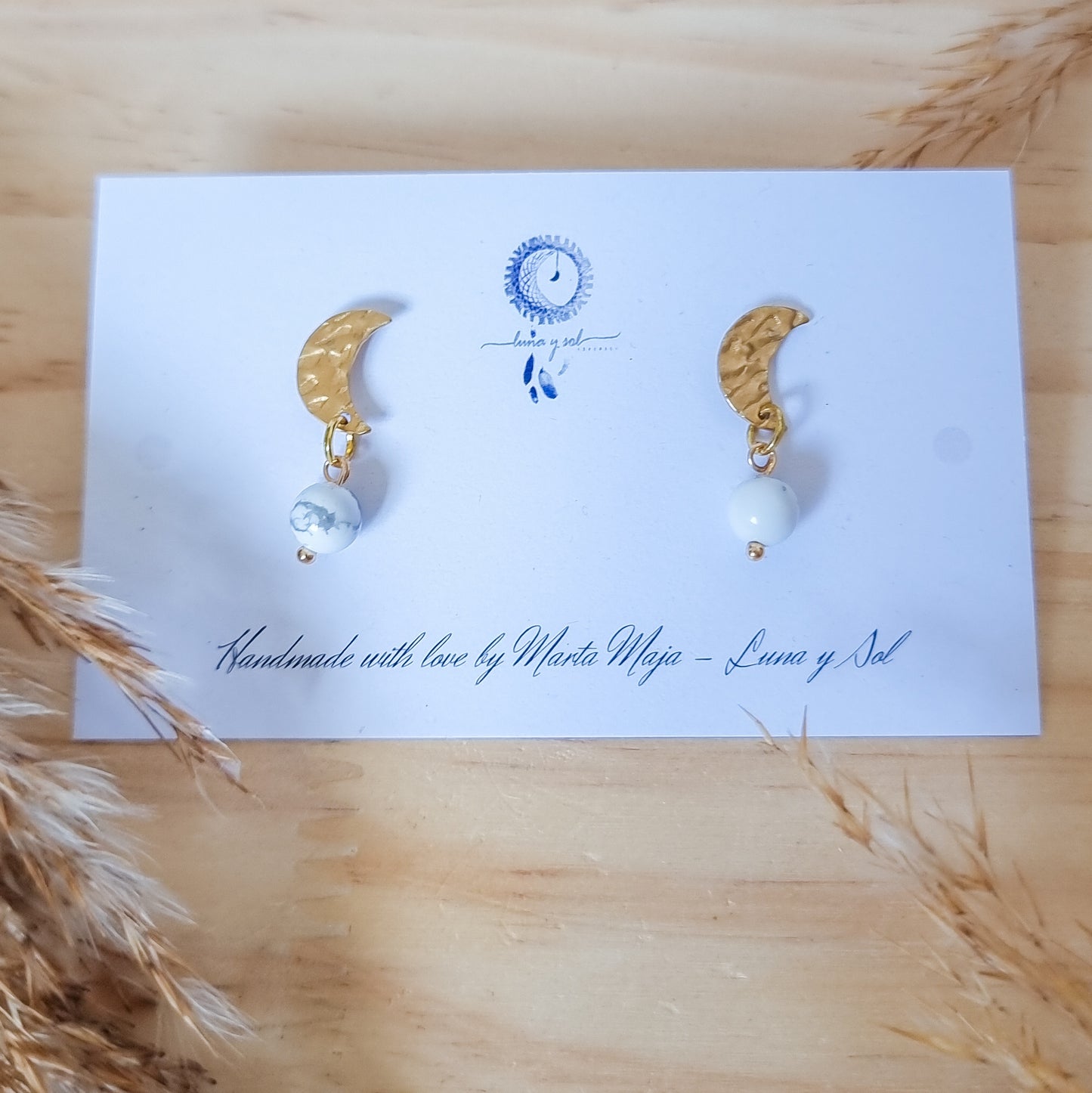 Howlite Lunar Earrings