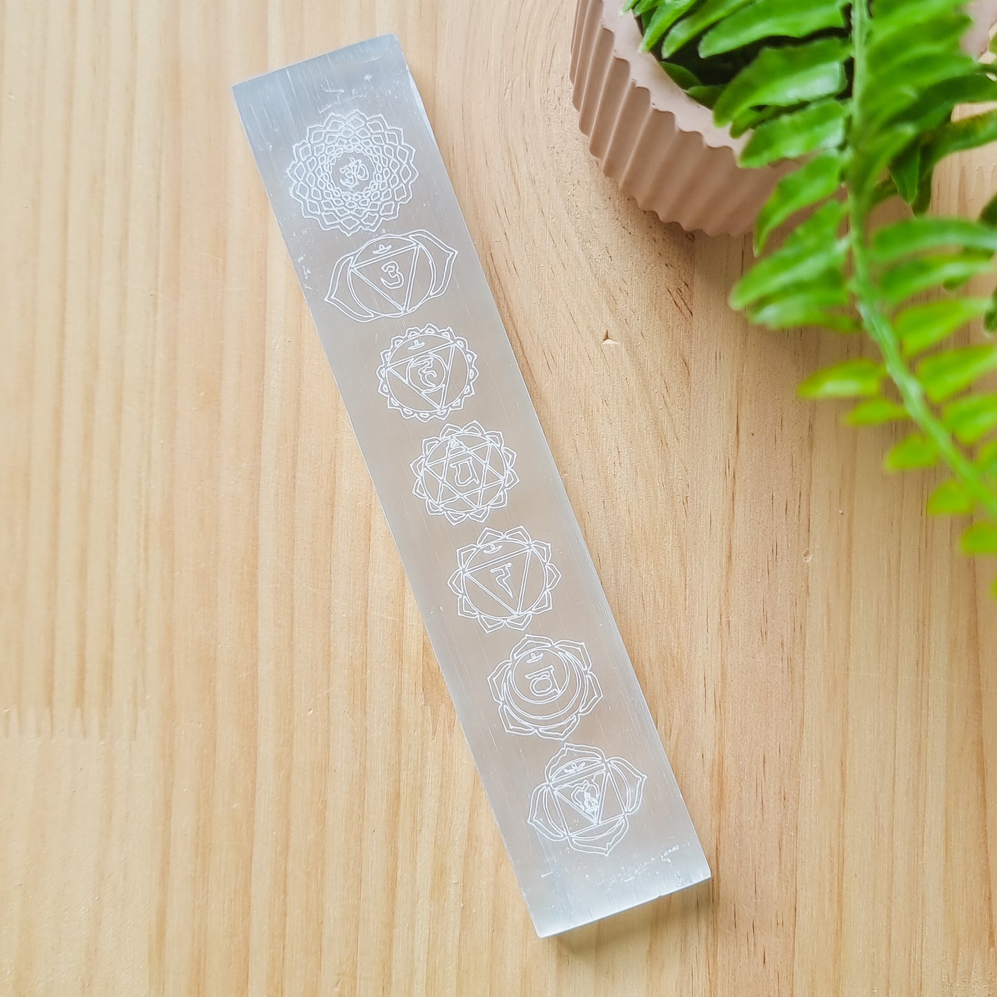 Selenite/Satin Spar Chakra Wand