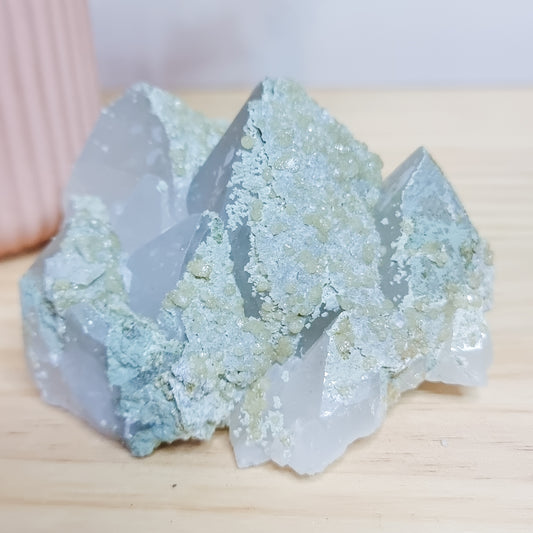 Phantom/Chlorite Quartz with Calcite