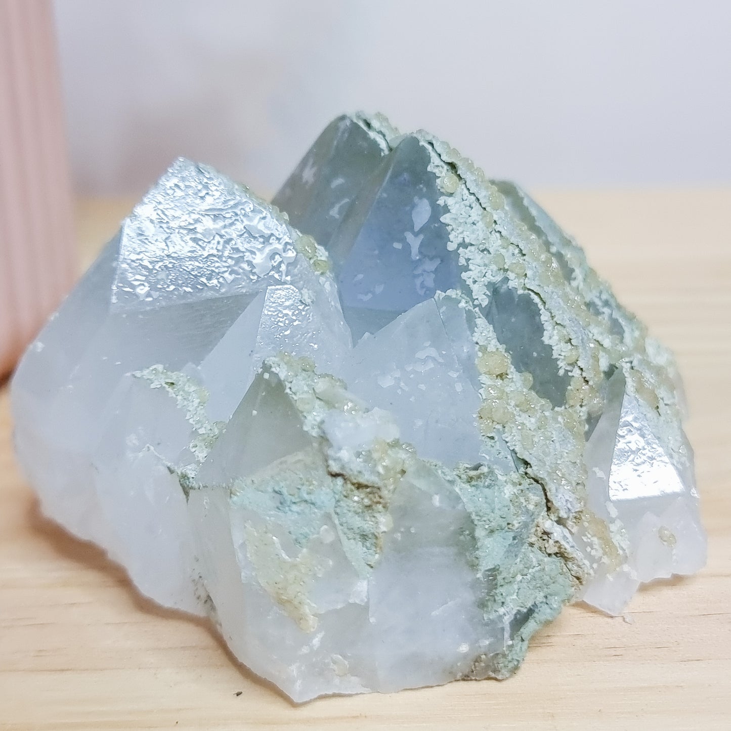 Phantom/Chlorite Quartz with Calcite