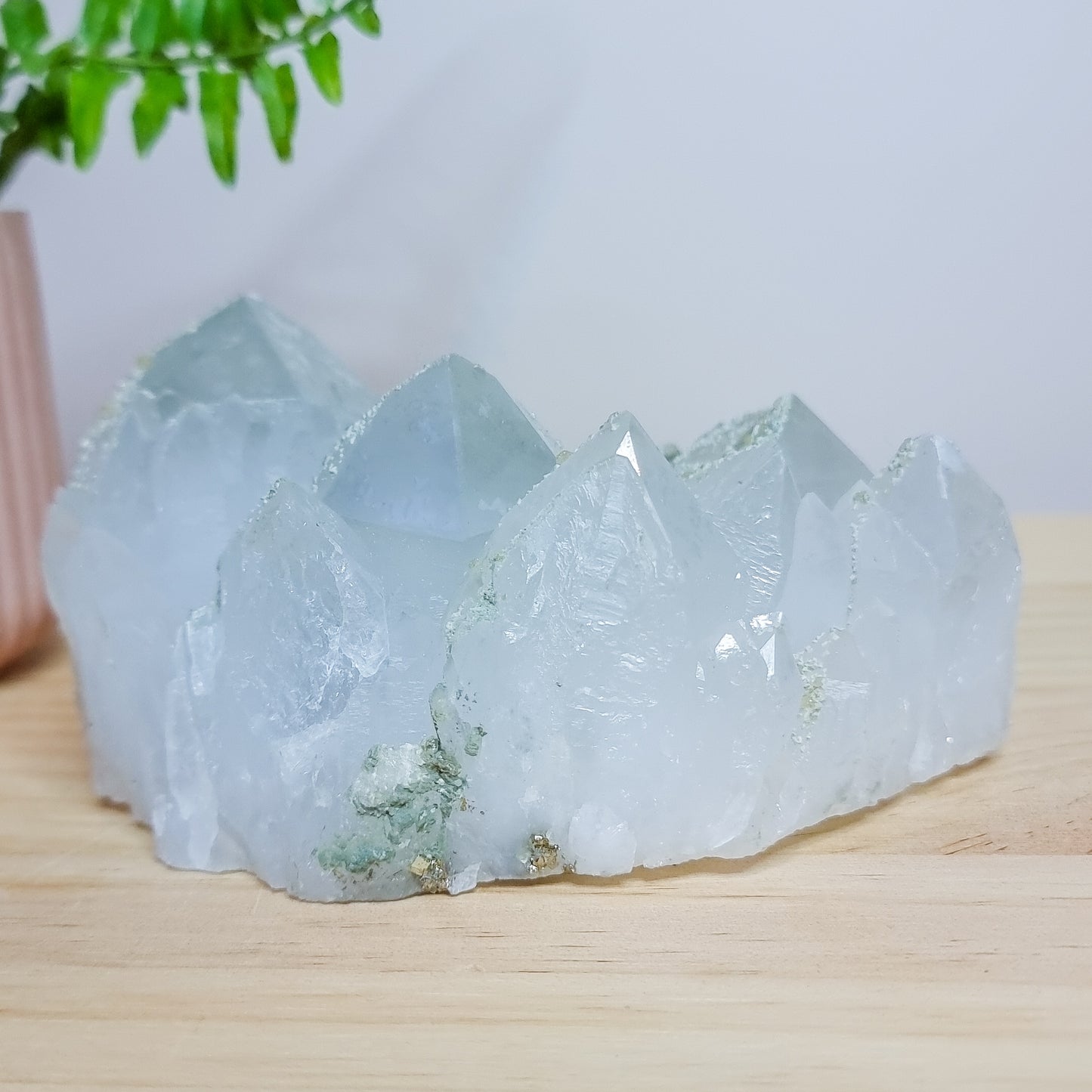 Phantom/Chlorite Quartz with Calcite