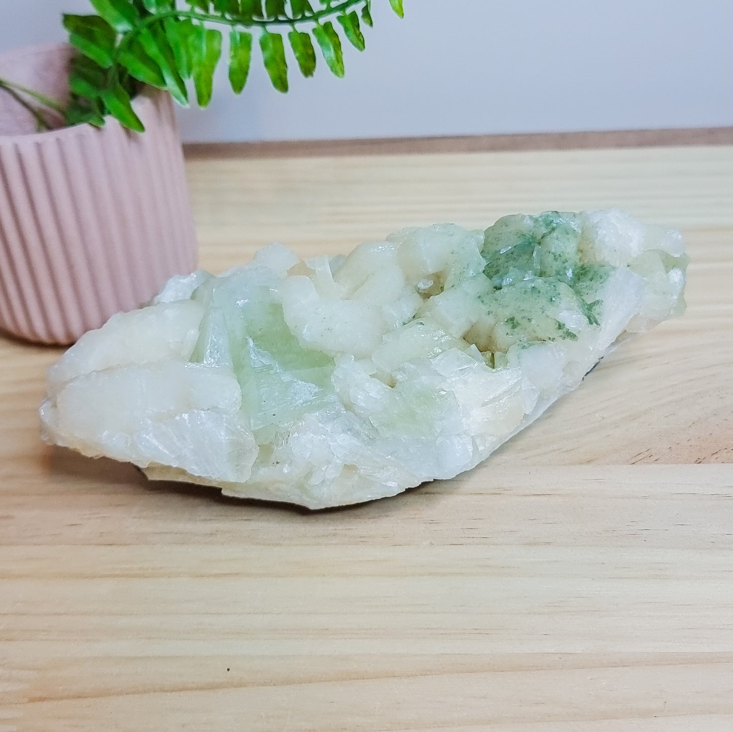 Green Apophylite with Stilbite and Chlorite