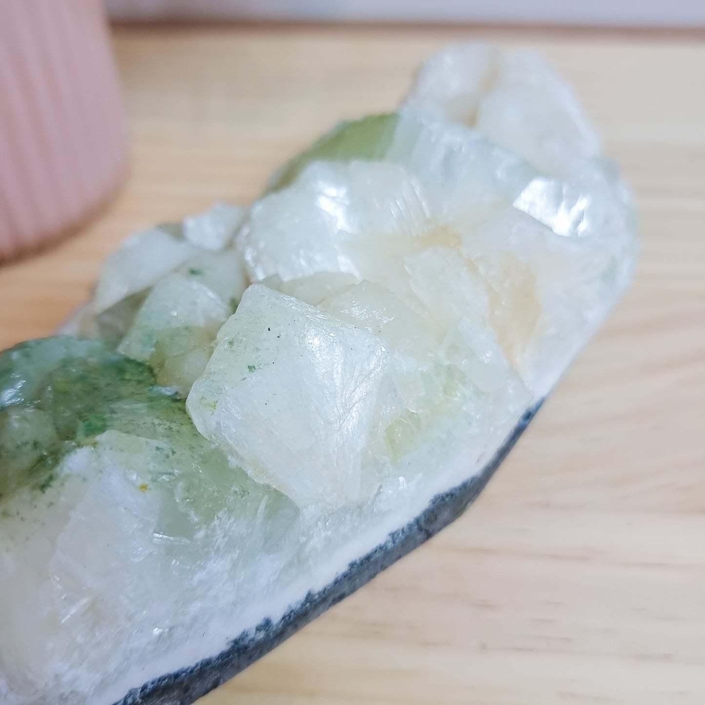 Green Apophylite with Stilbite and Chlorite