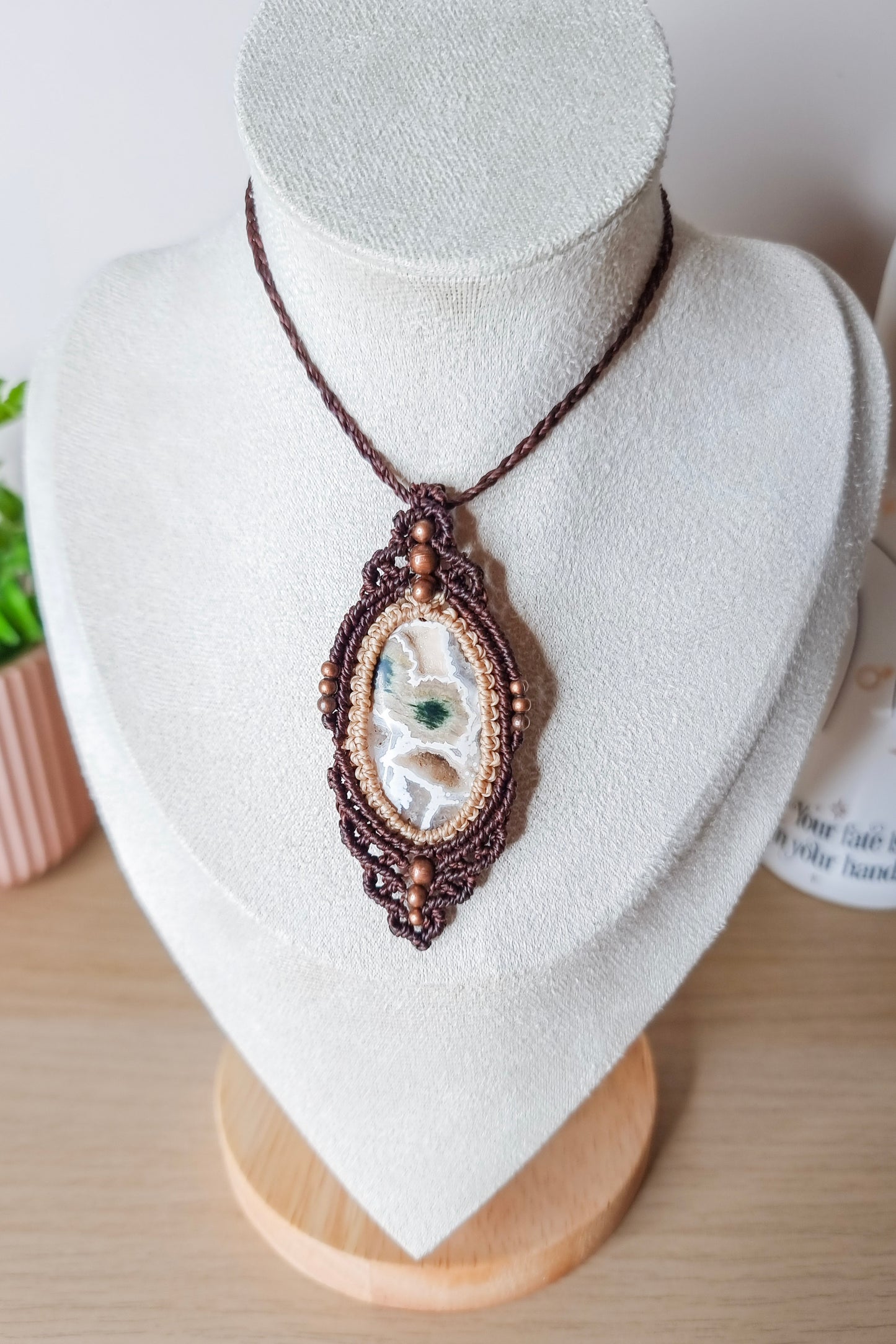 Handmade Rhyolite Amulet Necklace