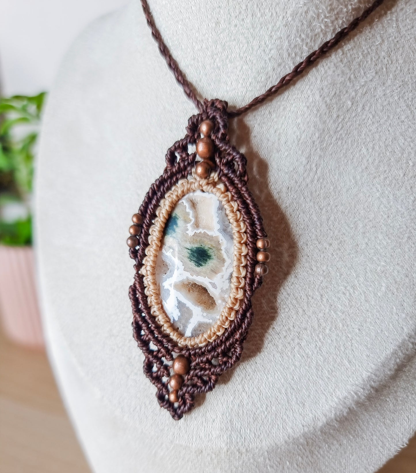 Handmade Rhyolite Amulet Necklace