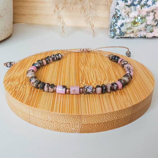 Handmade Rhodonite Beaded Bracelet