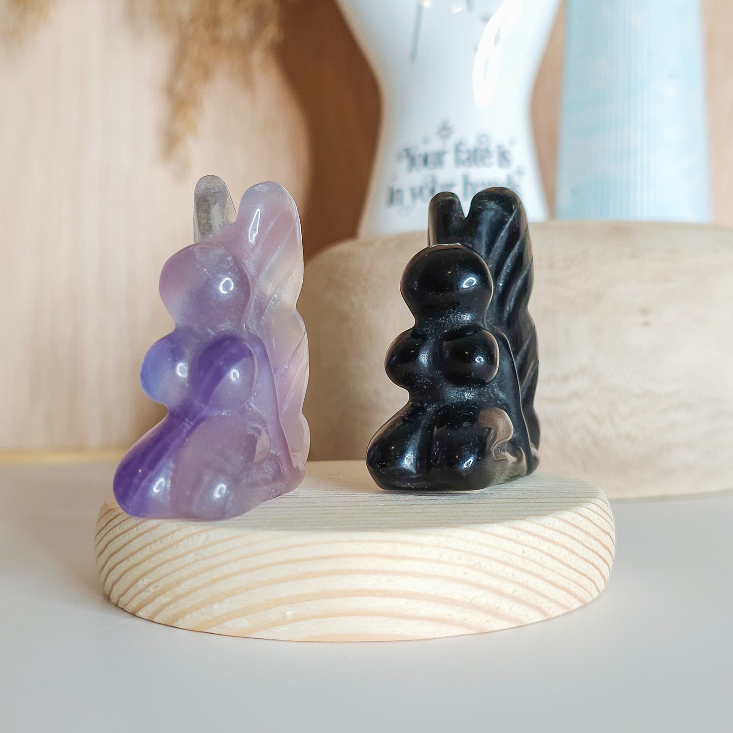 Fluorite and Obsidian Fairy