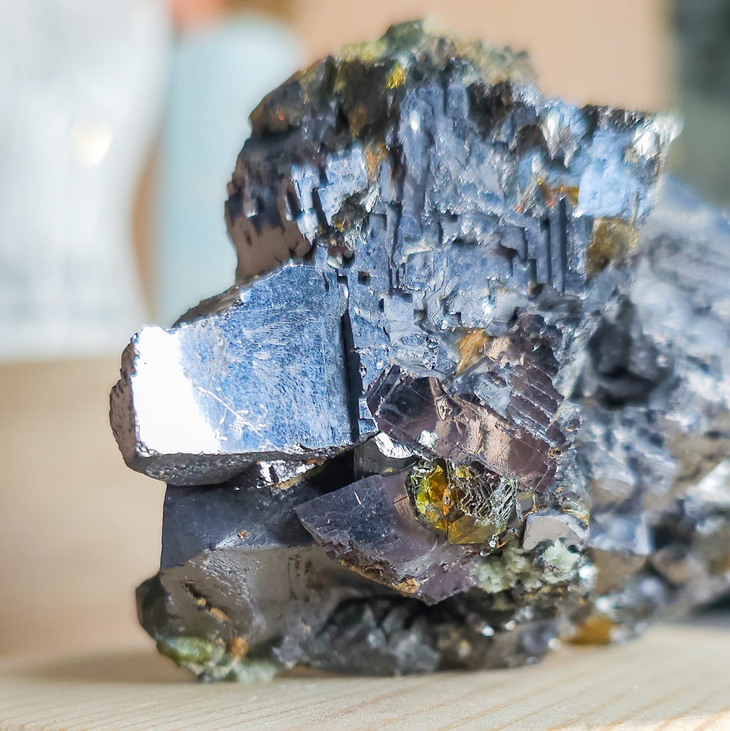 Galena with Cleiophane (Golden Sphalerite) specimen