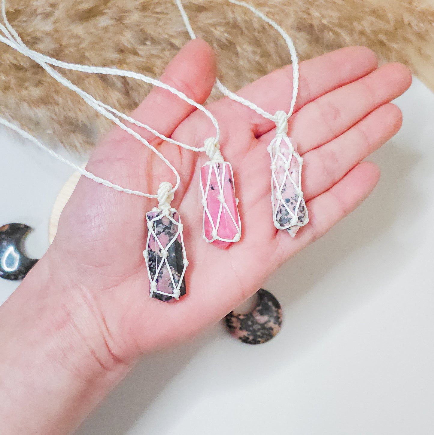 Handmade Rhodonite Necklaces