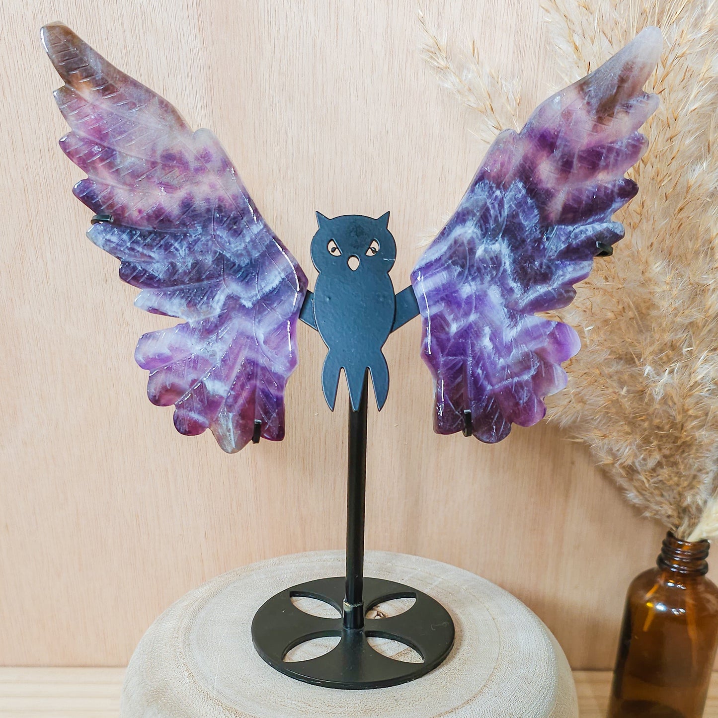 Amethyst Owl Wings on the Stand