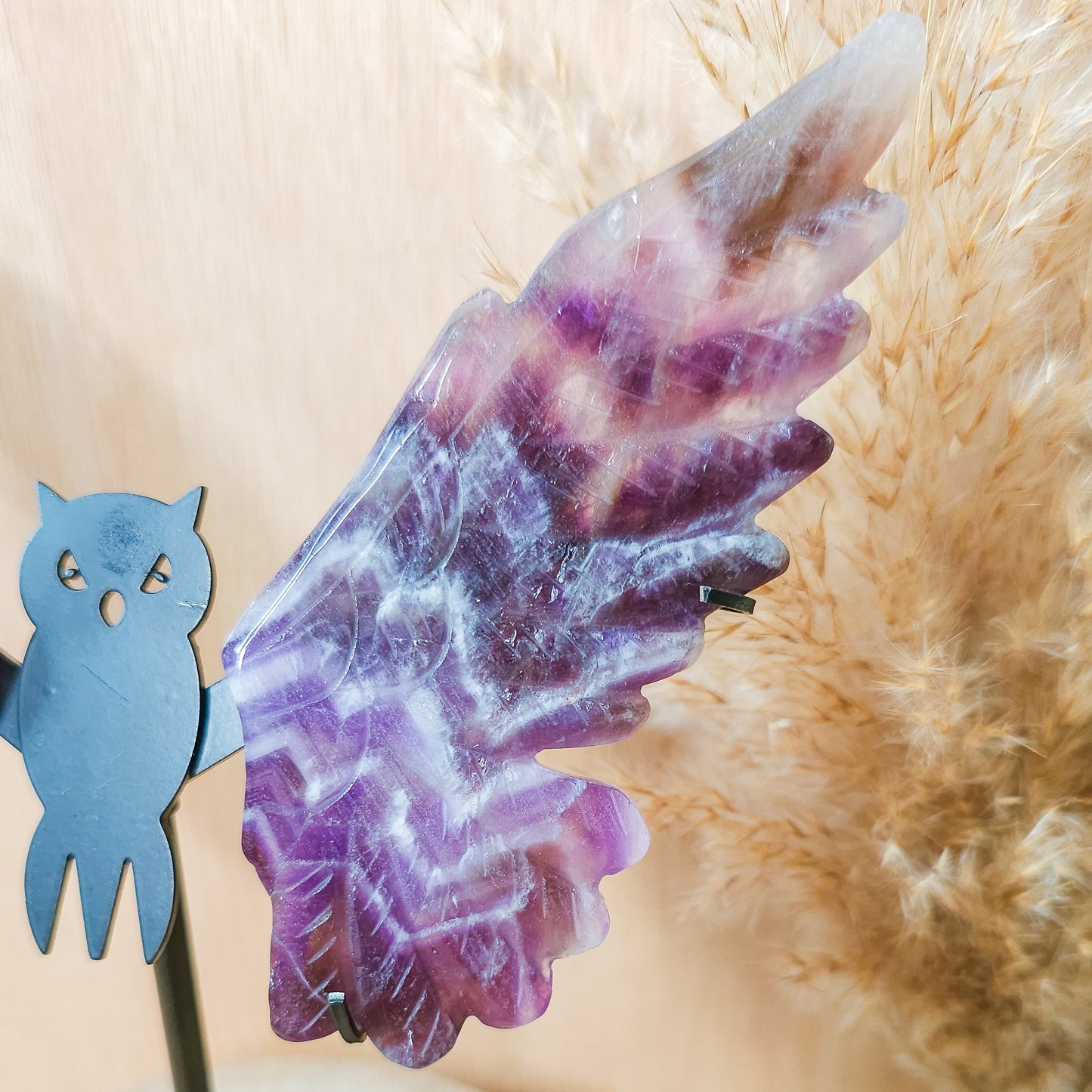 Amethyst Owl Wings on the Stand