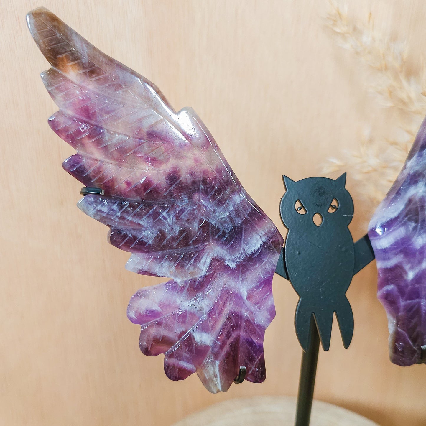 Amethyst Owl Wings on the Stand