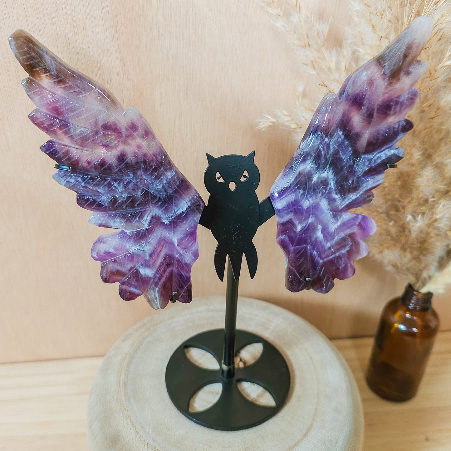 Amethyst Owl Wings on the Stand