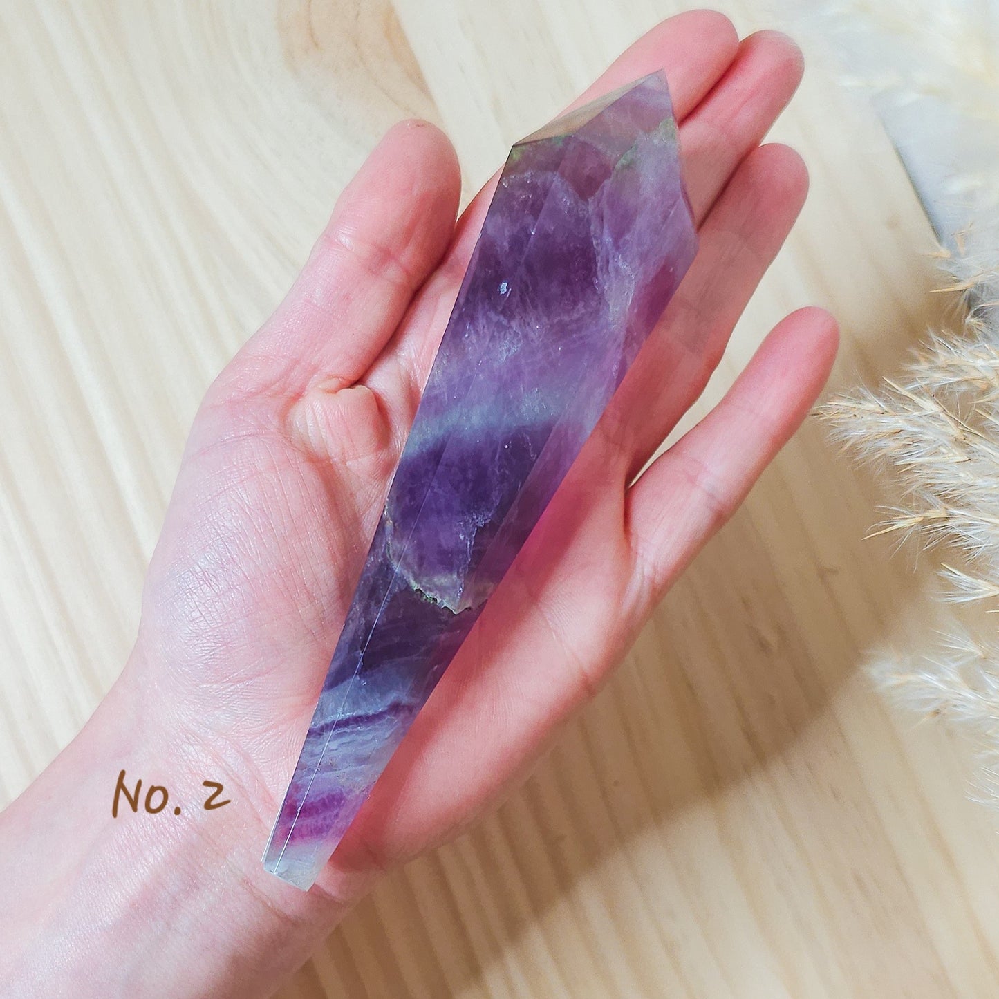 Fluorite Wands on the stand