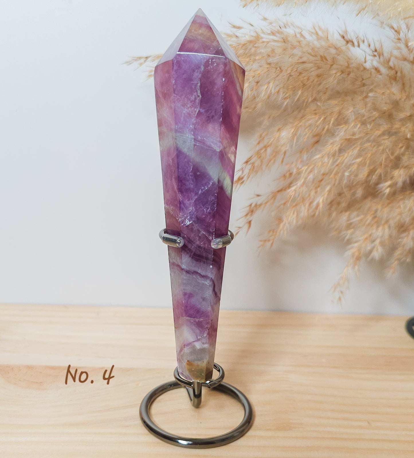 Fluorite Wands on the stand