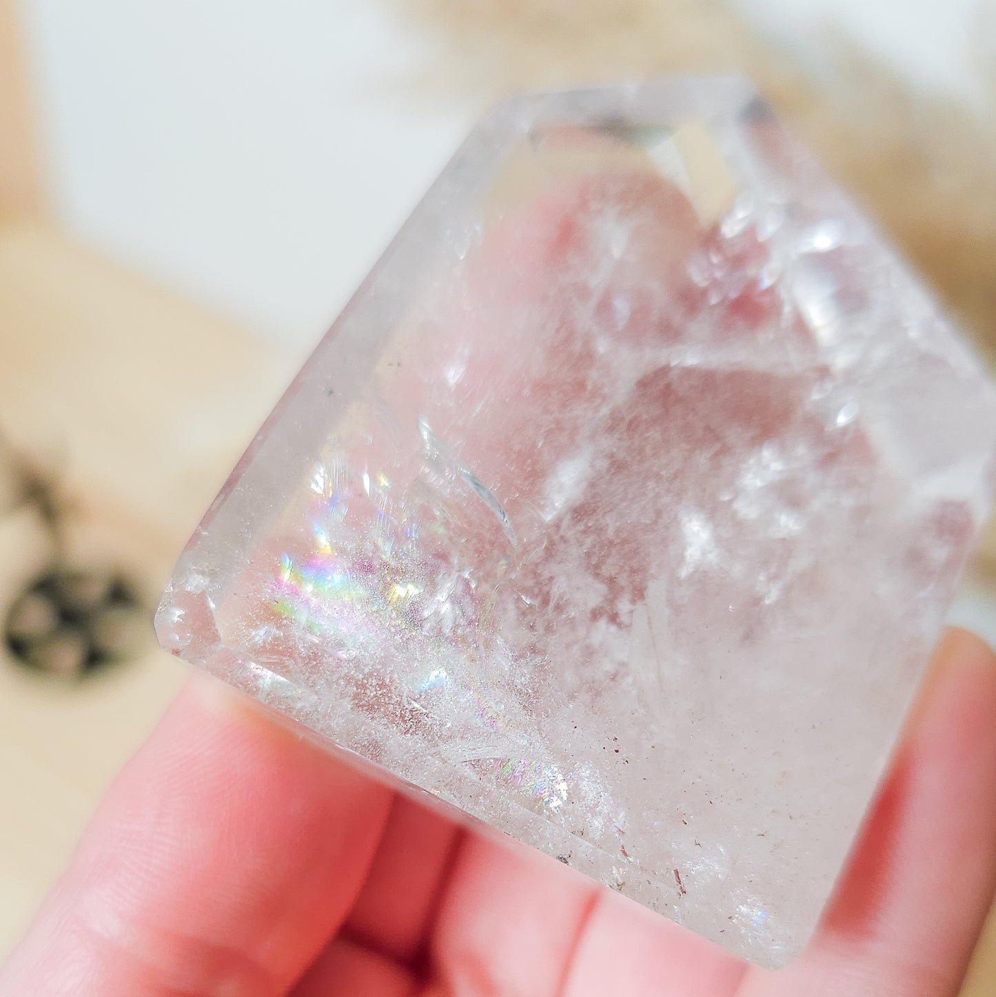 Clear Quartz Free-form on the stand