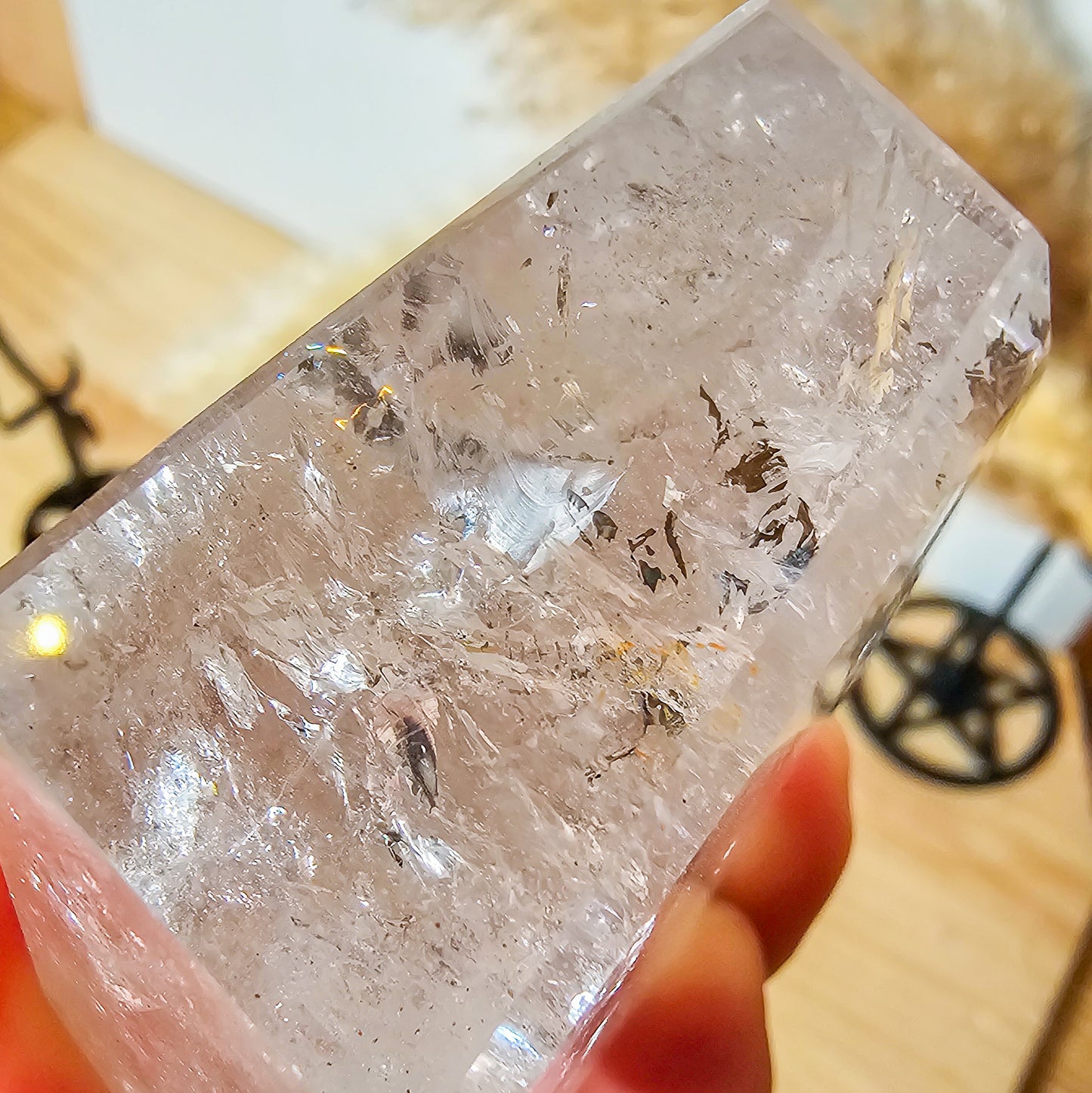 Clear Quartz Free-form on the stand