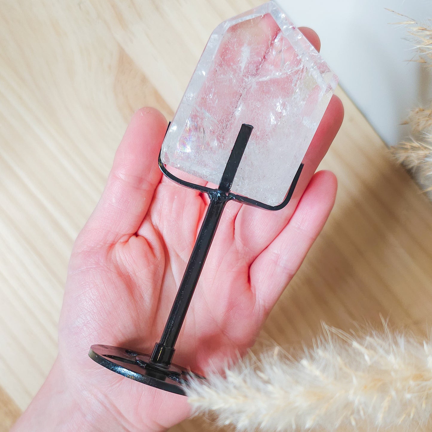 Clear Quartz Free-form on the stand