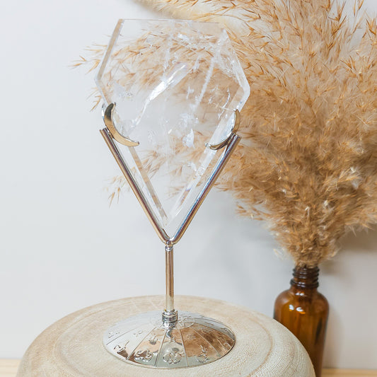 Clear Quartz Diamond on the stand