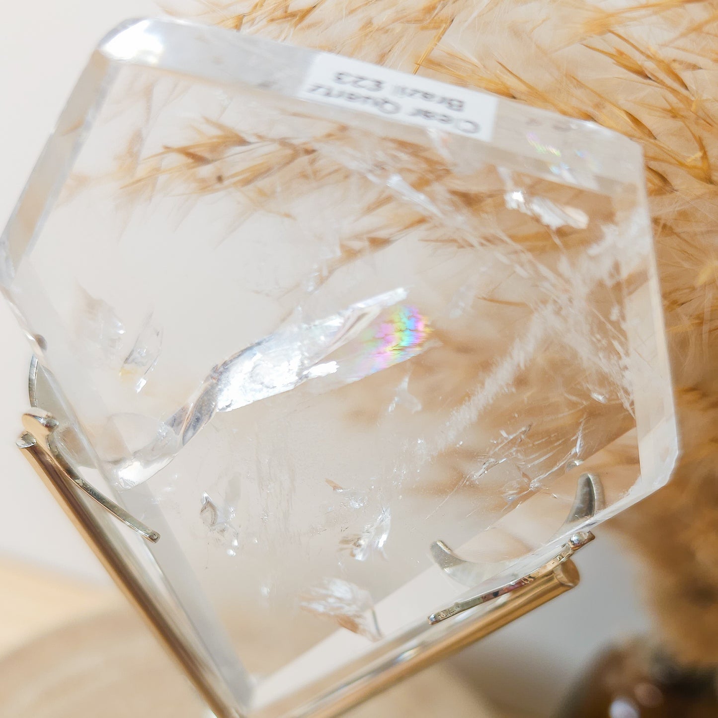 Clear Quartz Diamond on the stand