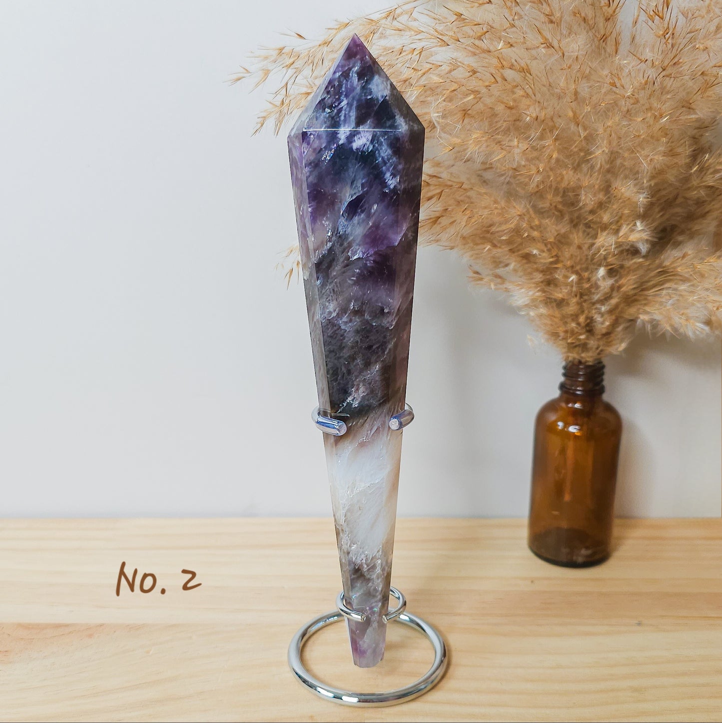 Dream Amethyst wands on stands