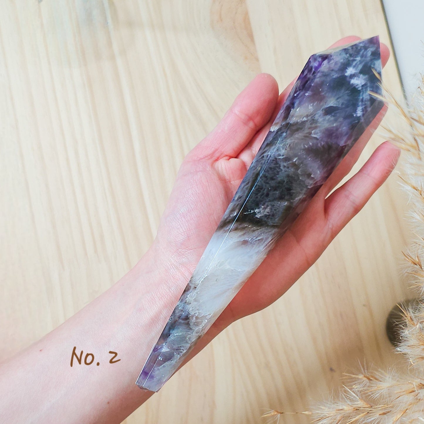 Dream Amethyst wands on stands