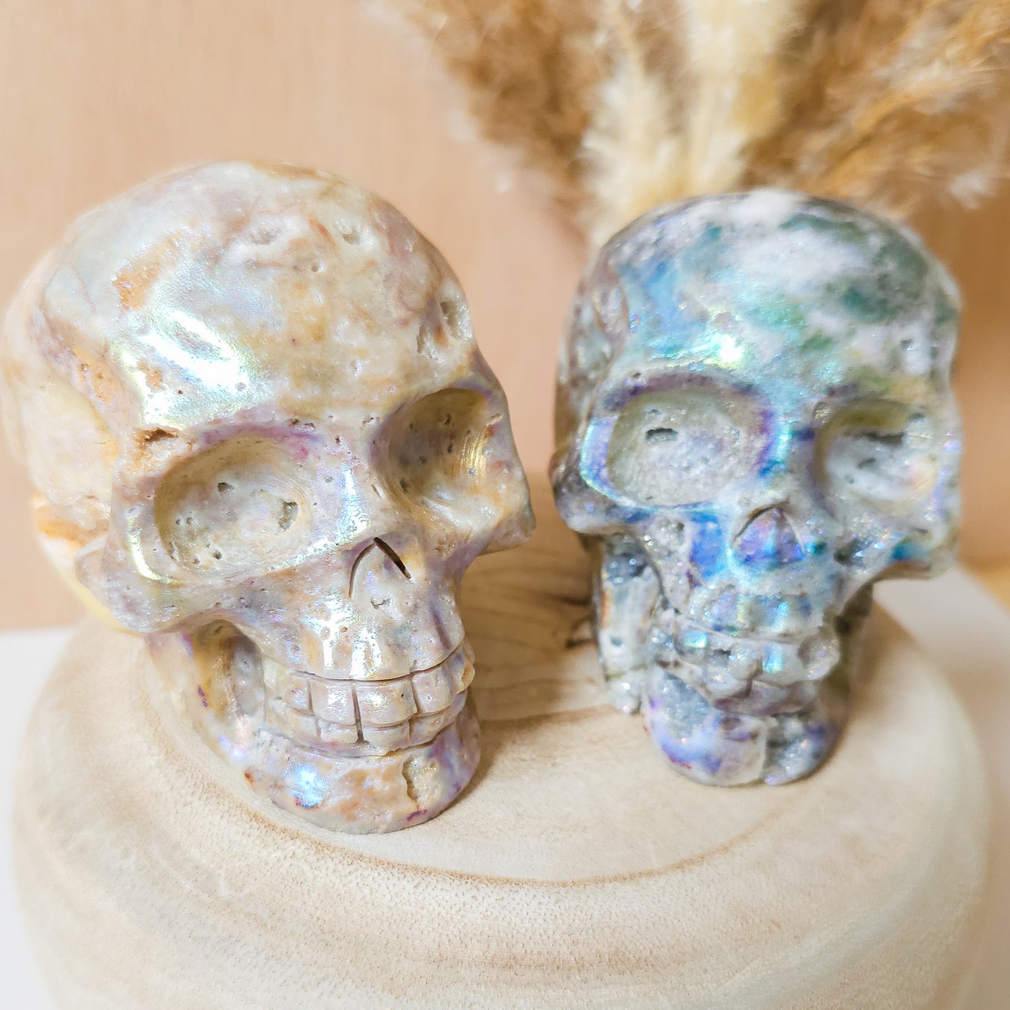 Aura Druzy Quartz Skulls