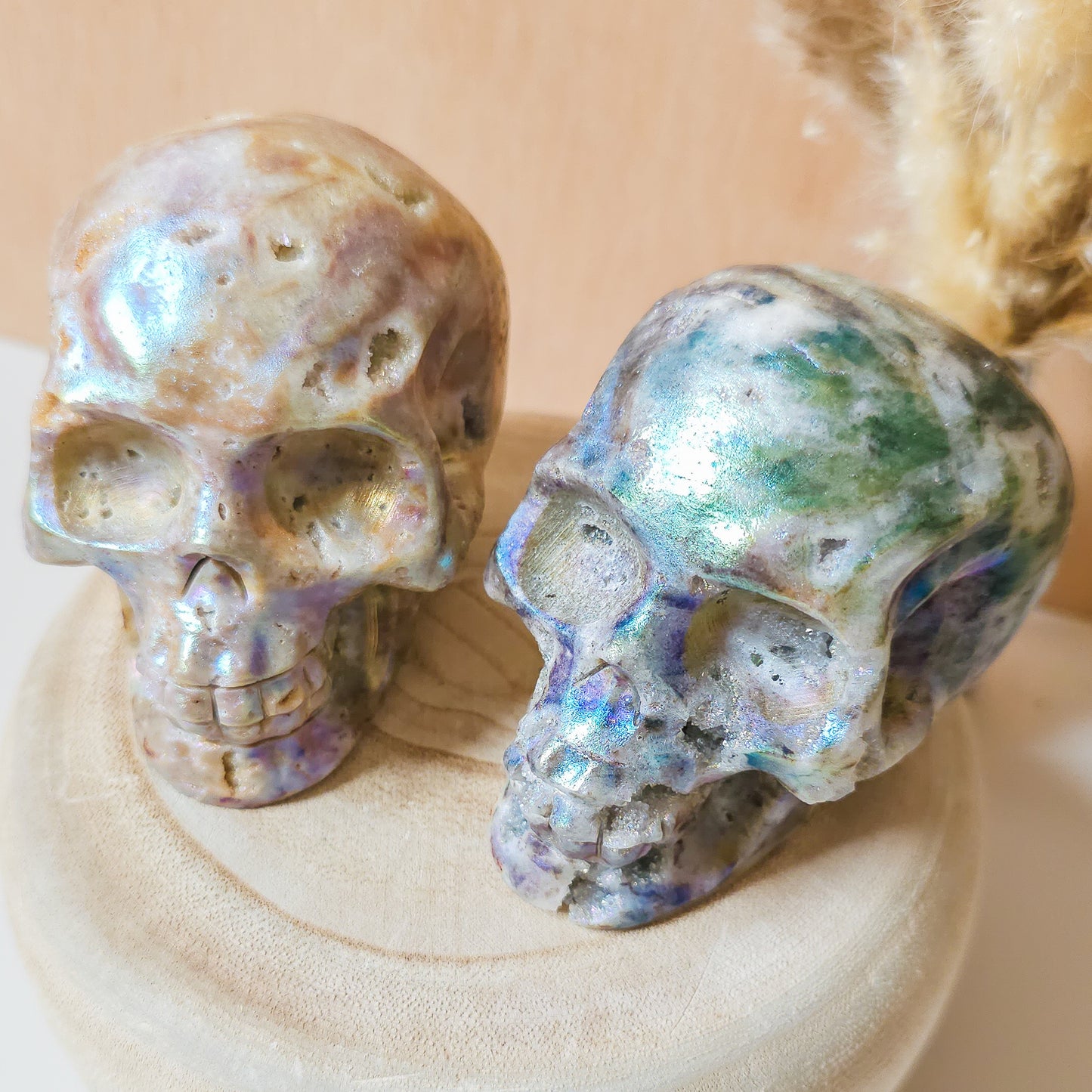 Aura Druzy Quartz Skulls