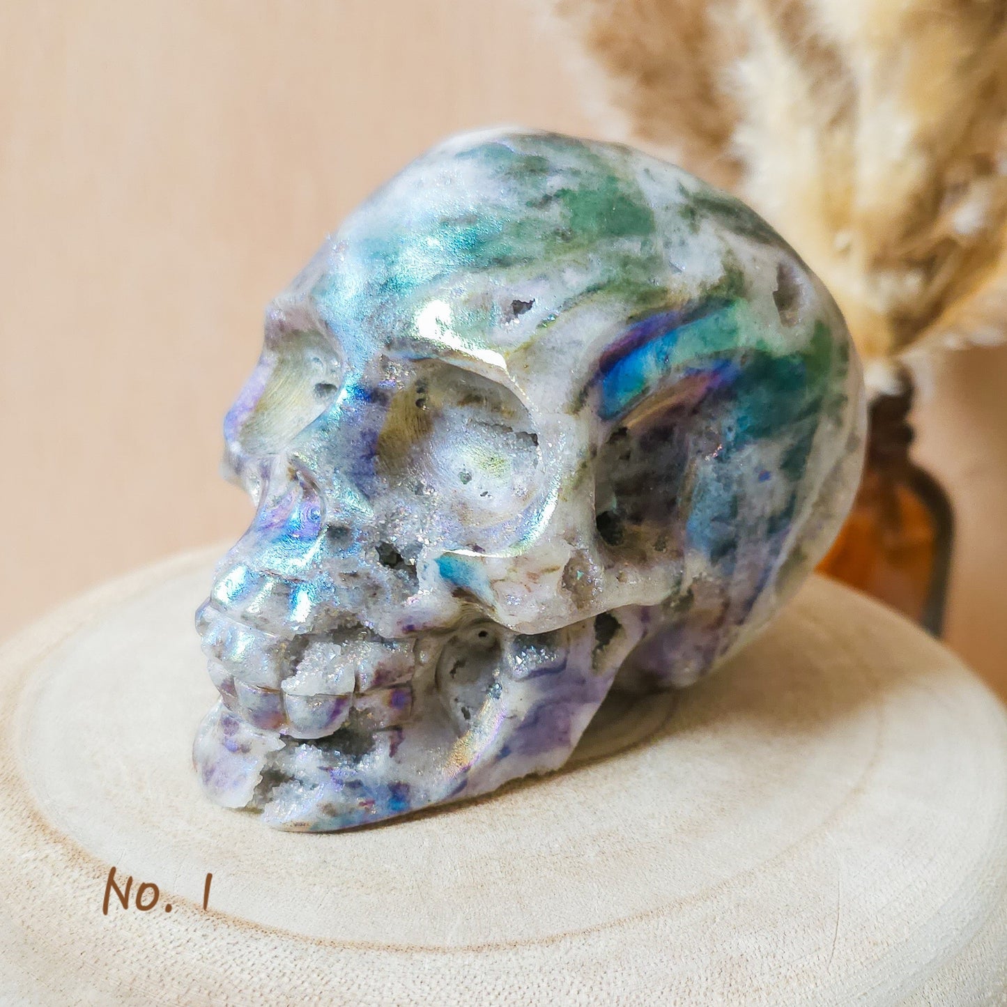 Aura Druzy Quartz Skulls