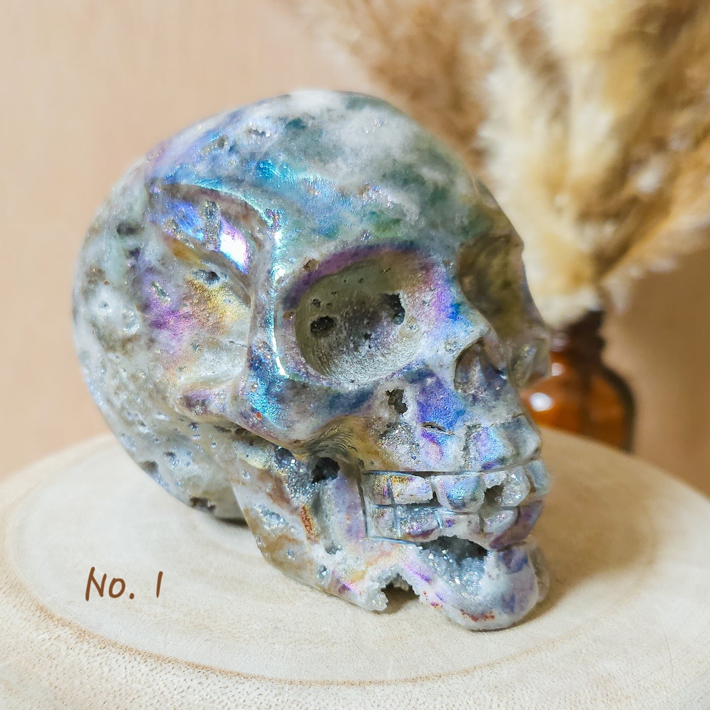 Aura Druzy Quartz Skulls