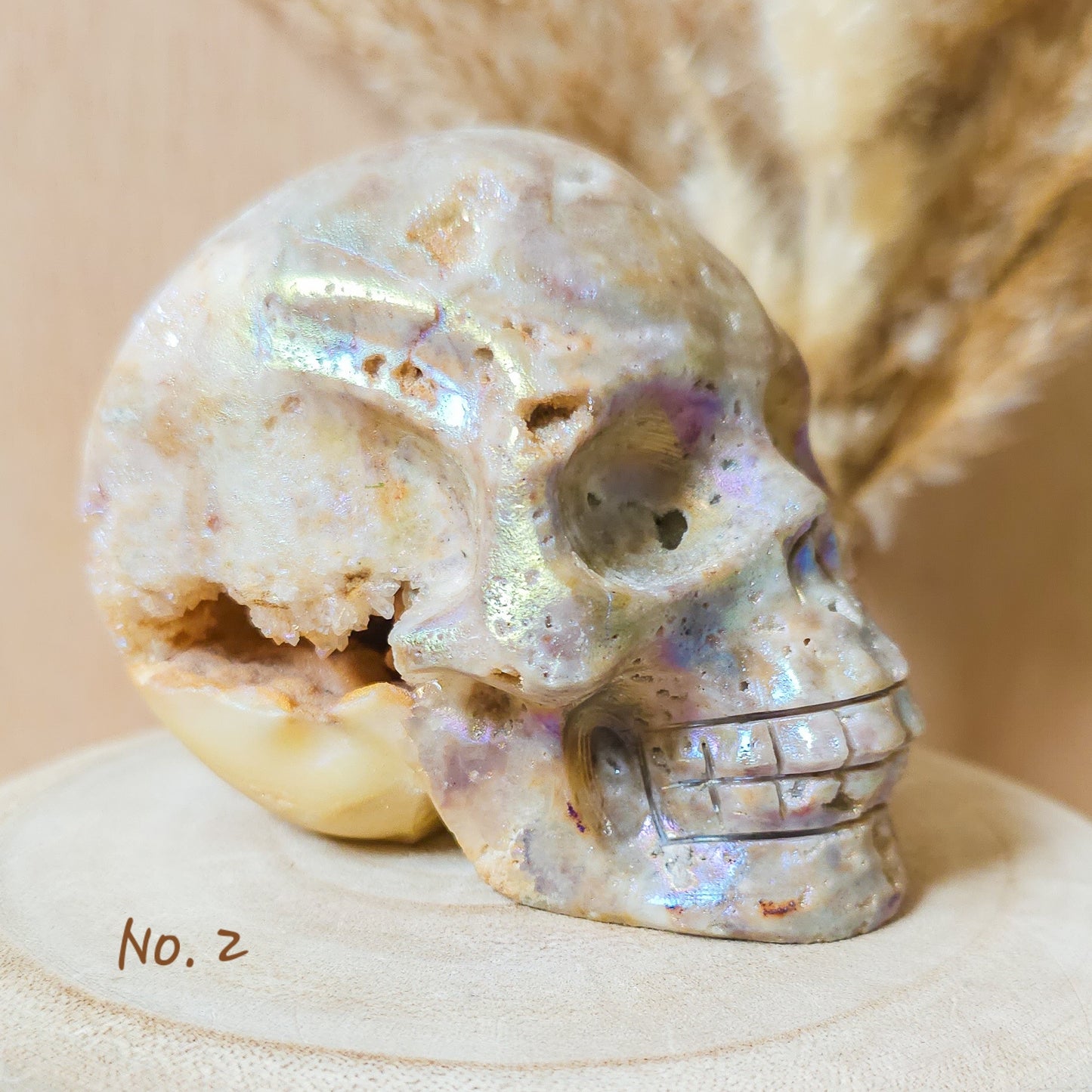 Aura Druzy Quartz Skulls