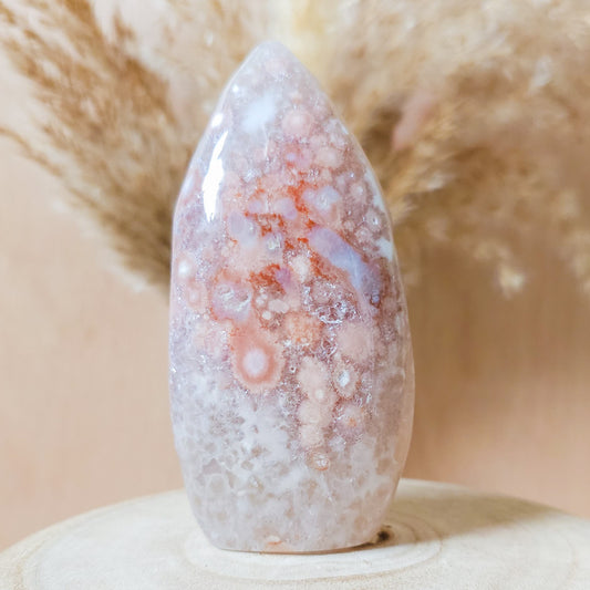 Pink Amethyst with Flower Agate and Quartz Free-form