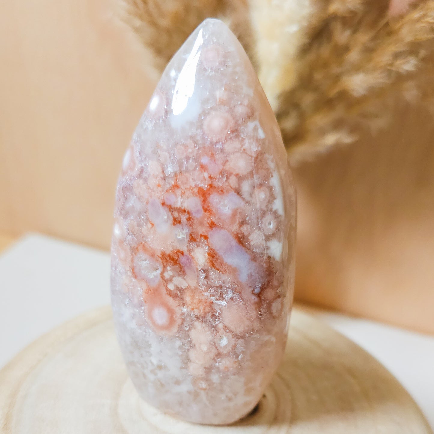 Pink Amethyst with Flower Agate and Quartz Free-form