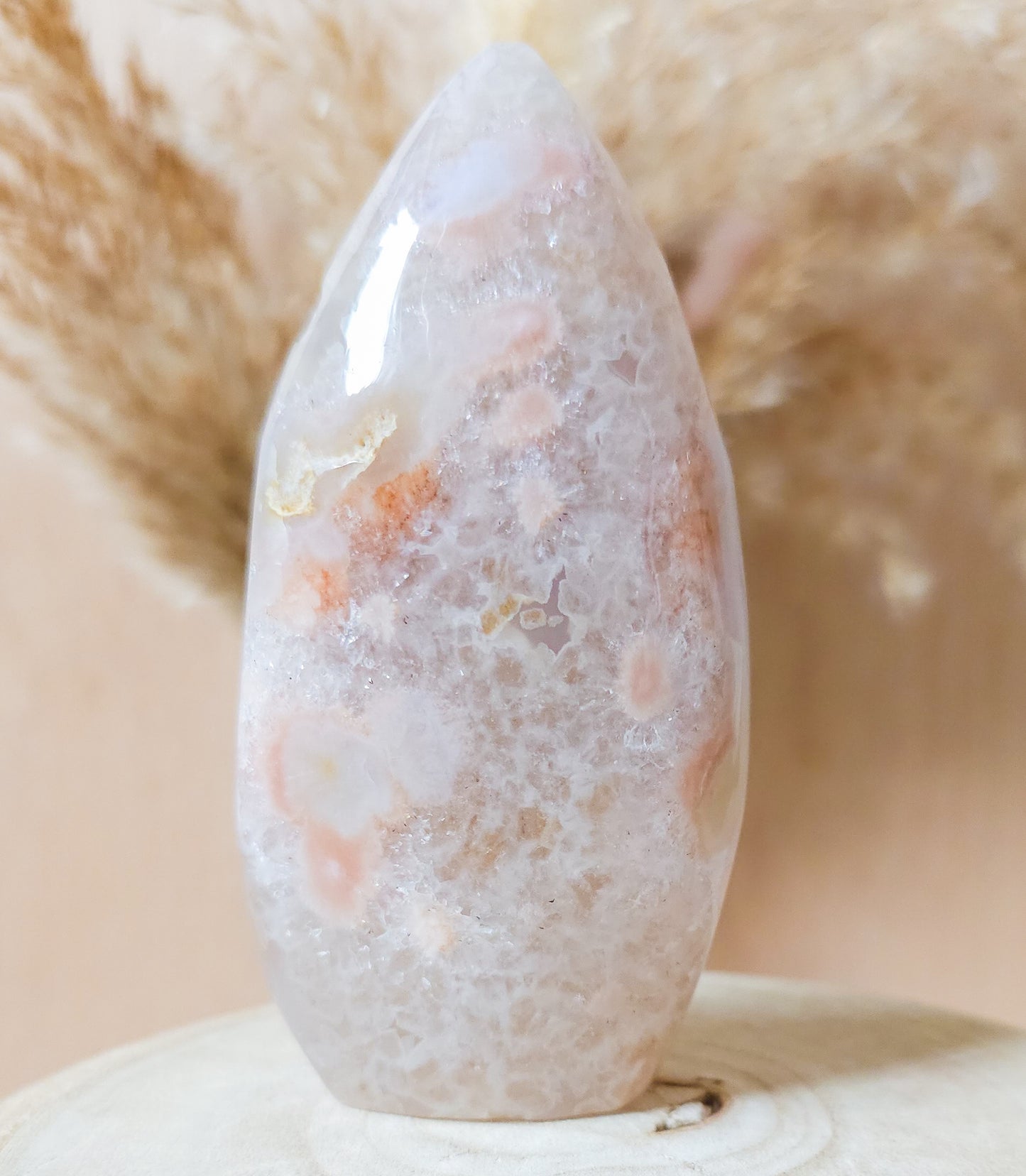 Pink Amethyst with Flower Agate and Quartz Free-form