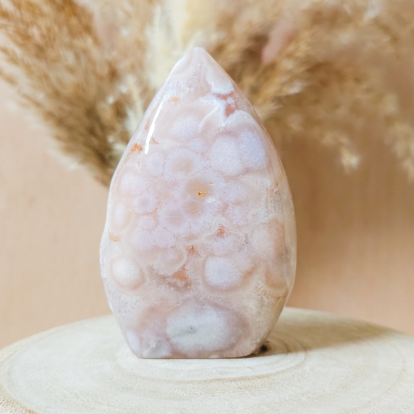 Pink Amethyst with Flower Agate and Quartz Free-form