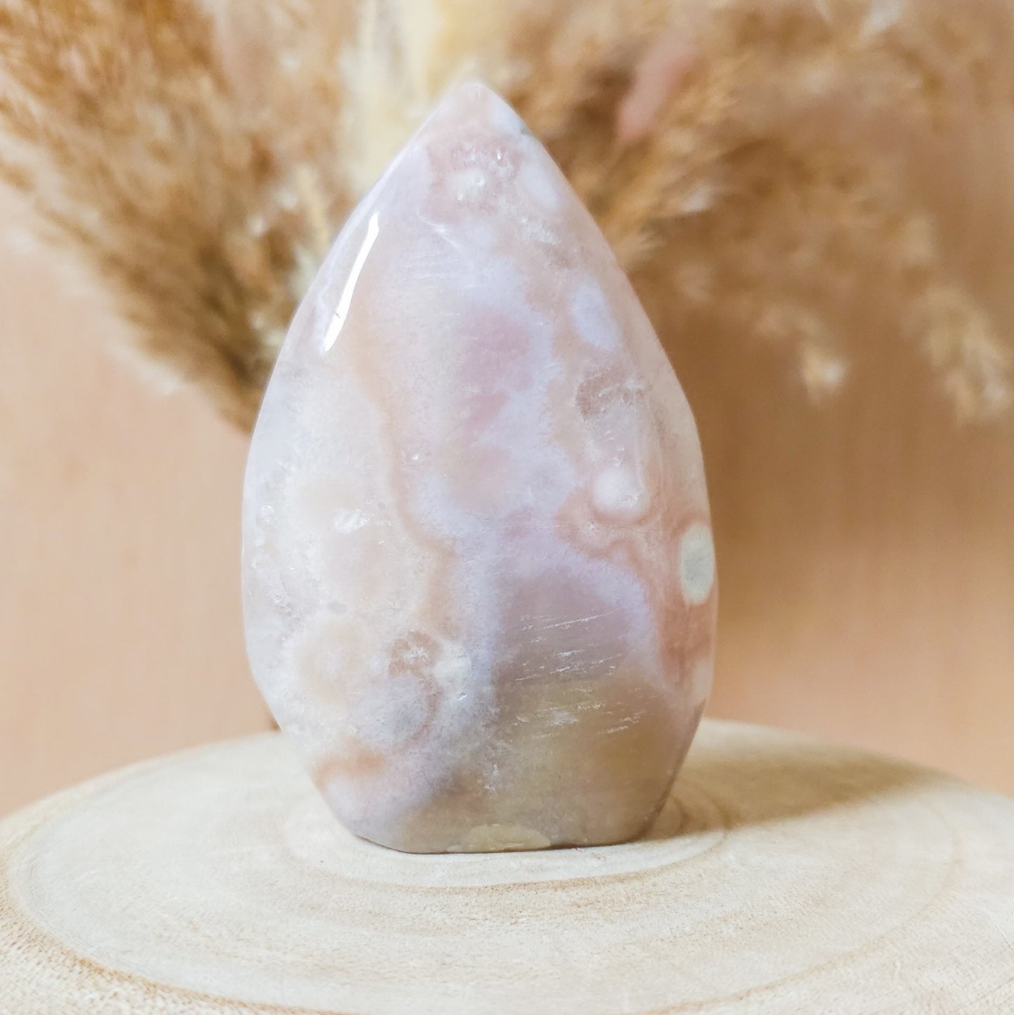 Pink Amethyst with Flower Agate and Quartz Free-form