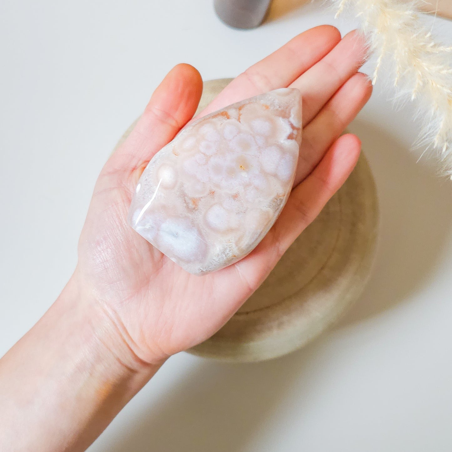 Pink Amethyst with Flower Agate and Quartz Free-form