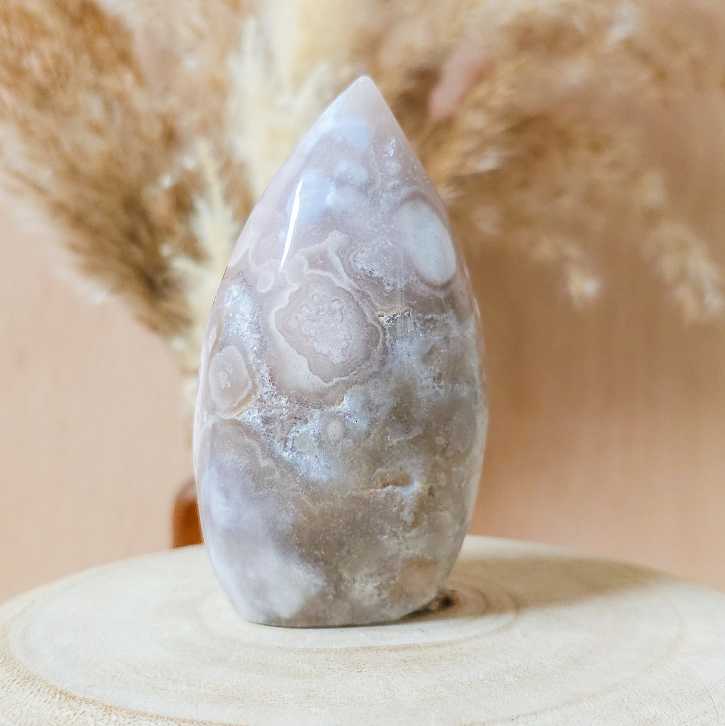 Pink Amethyst with Flower Agate and Quartz Free-form