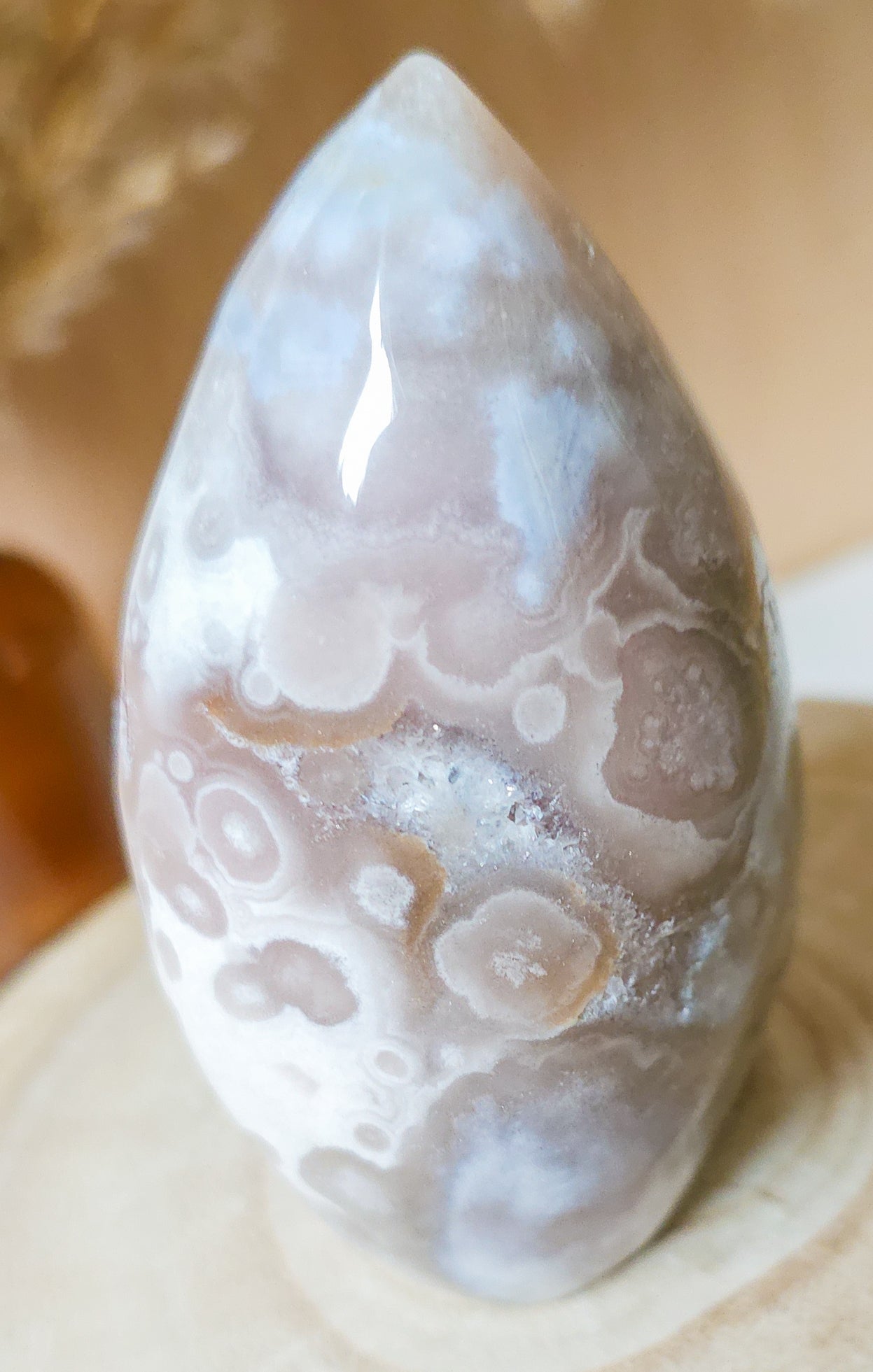 Pink Amethyst with Flower Agate and Quartz Free-form