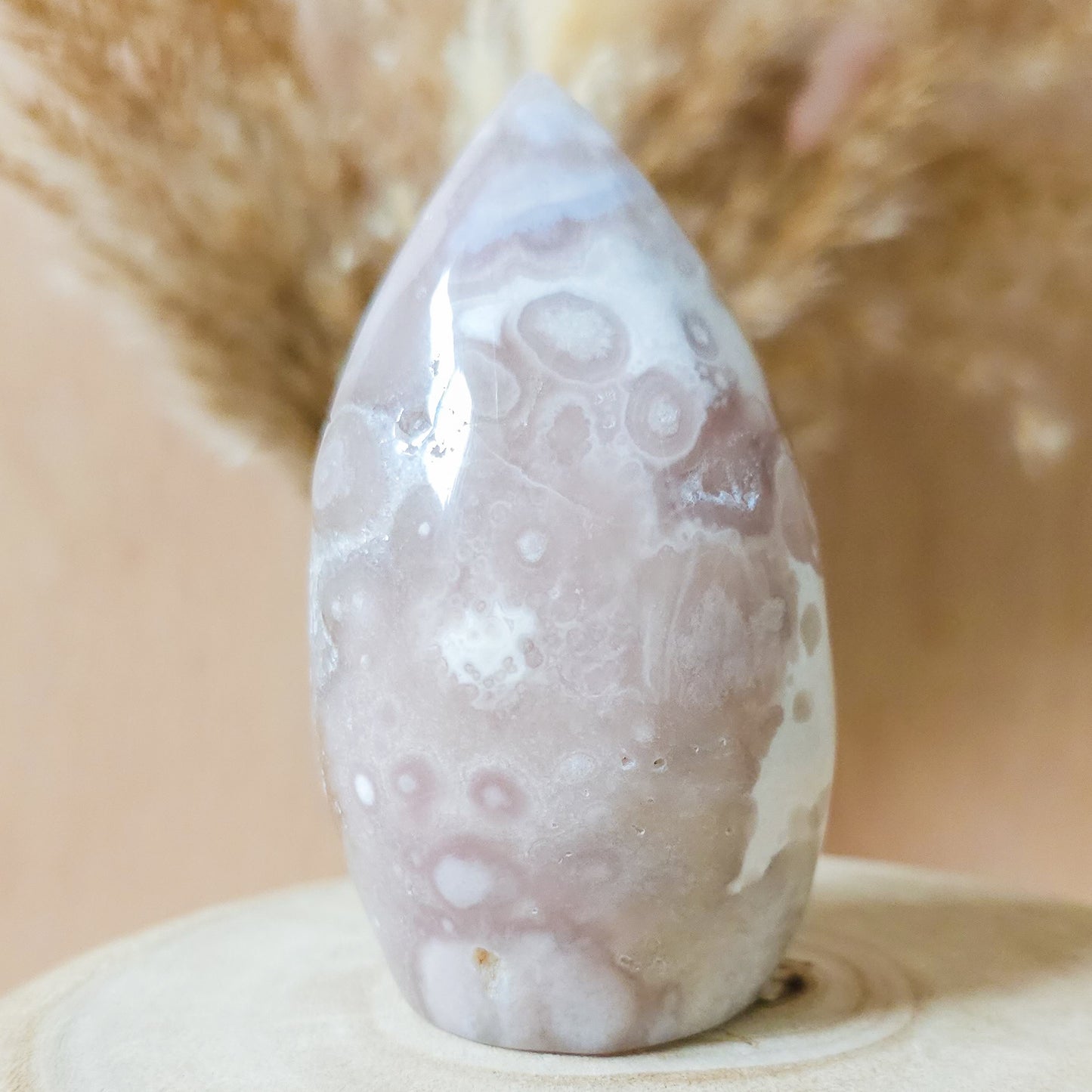 Pink Amethyst with Flower Agate and Quartz Free-form