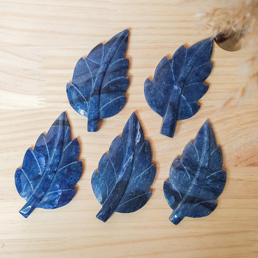 Blue Aventurine Crystal Leaves