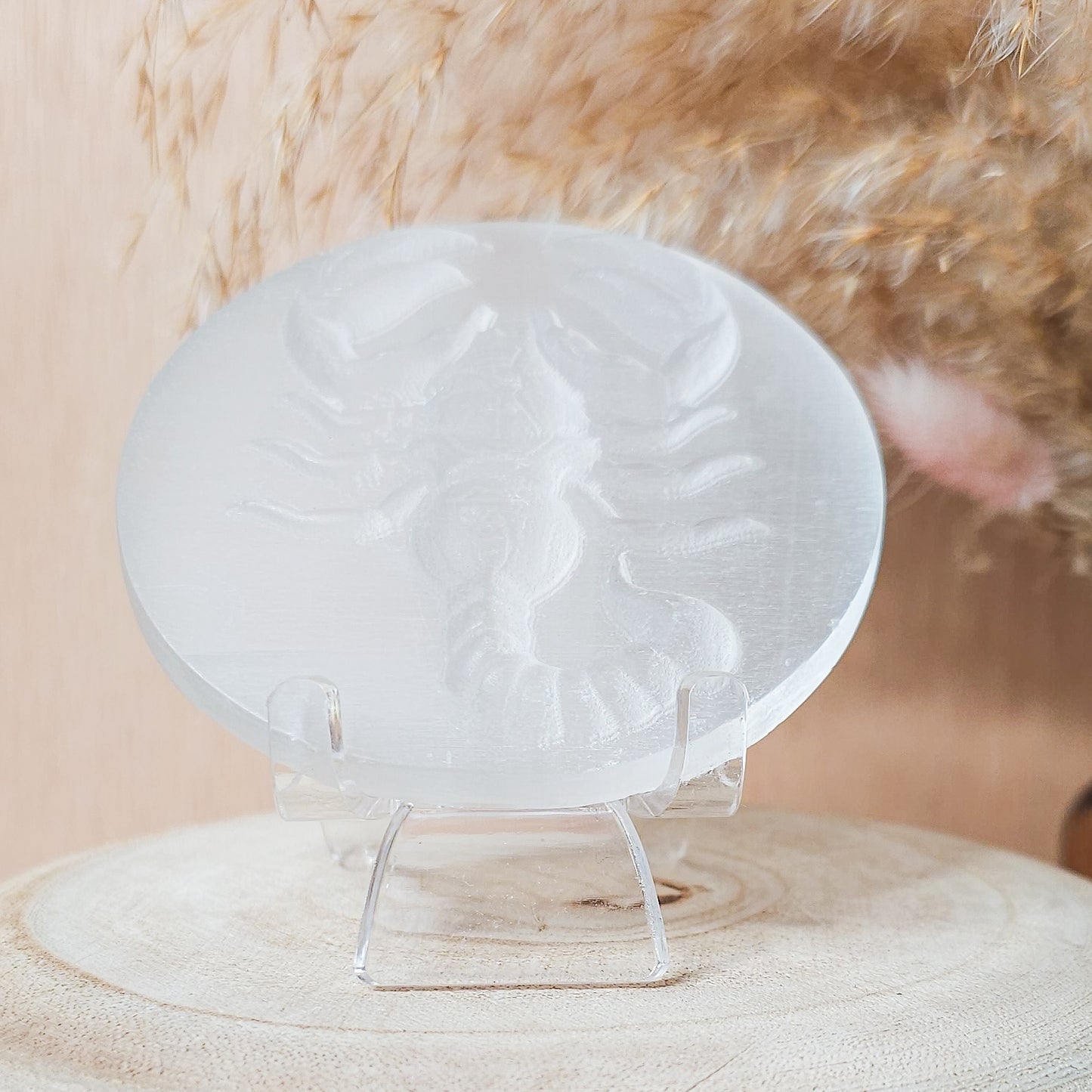 Scorpio Selenite Plaque