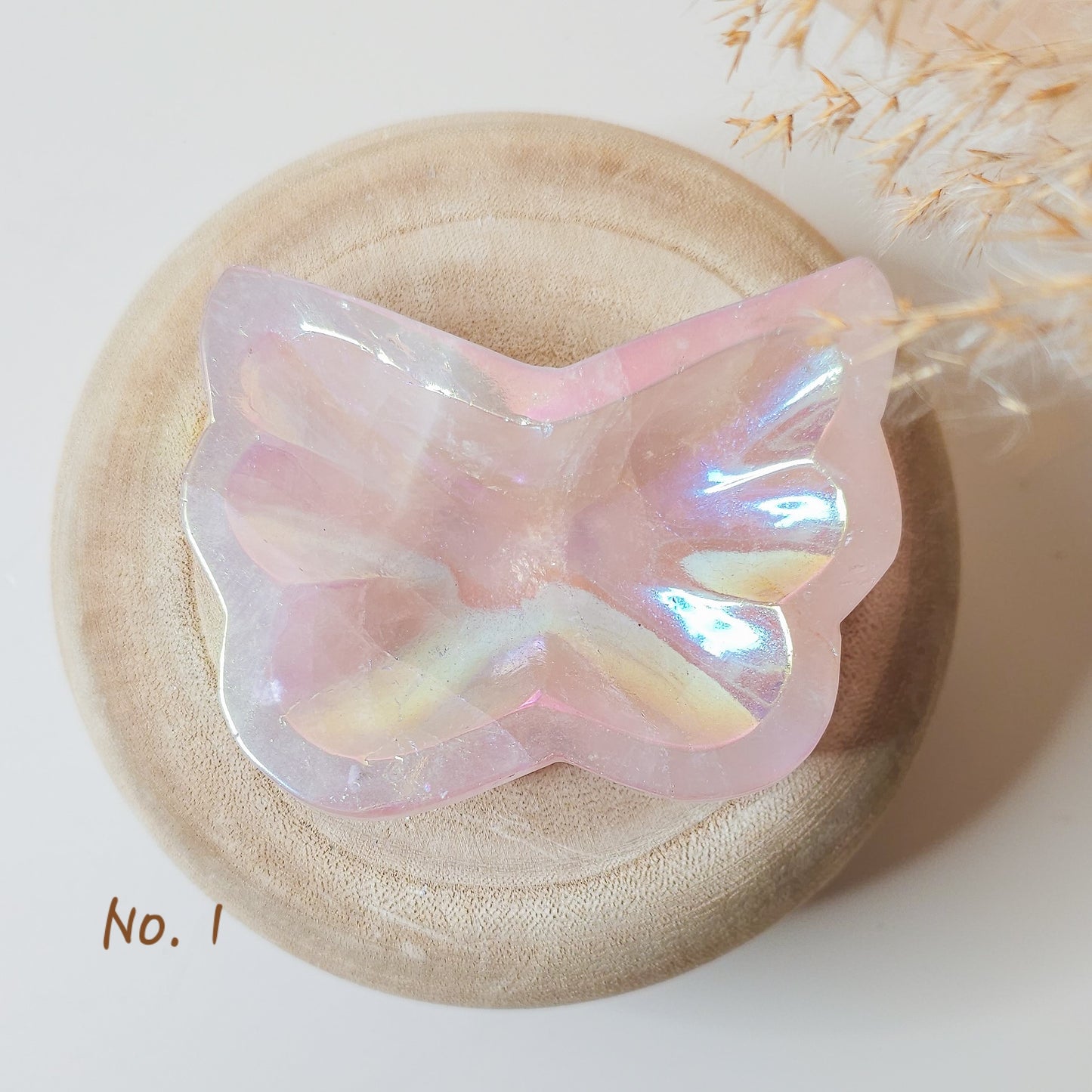 Aura Rose Quartz Butterfly Bowls