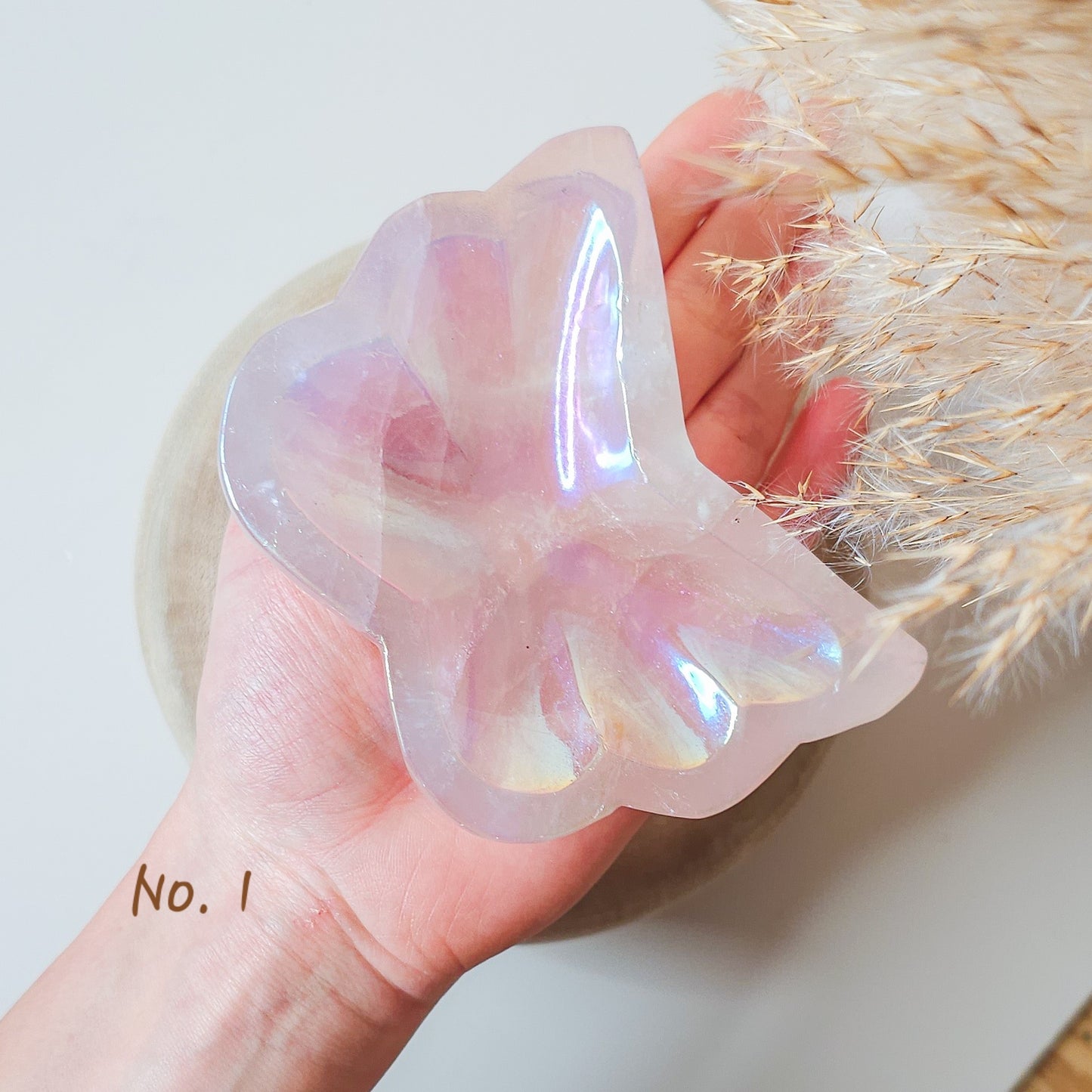 Aura Rose Quartz Butterfly Bowls