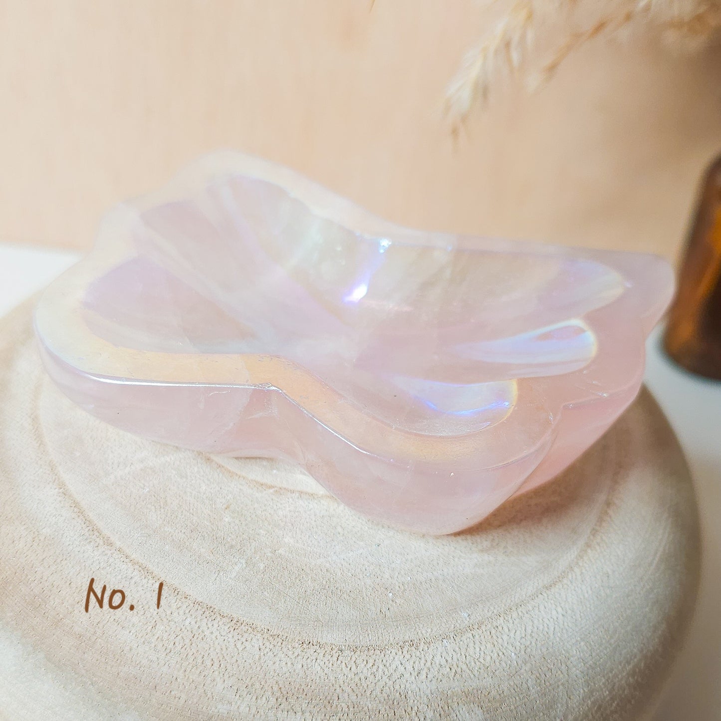 Aura Rose Quartz Butterfly Bowls