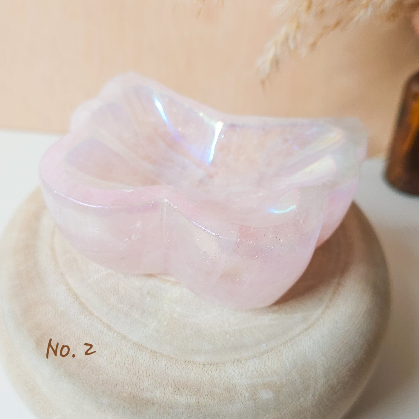 Aura Rose Quartz Butterfly Bowls