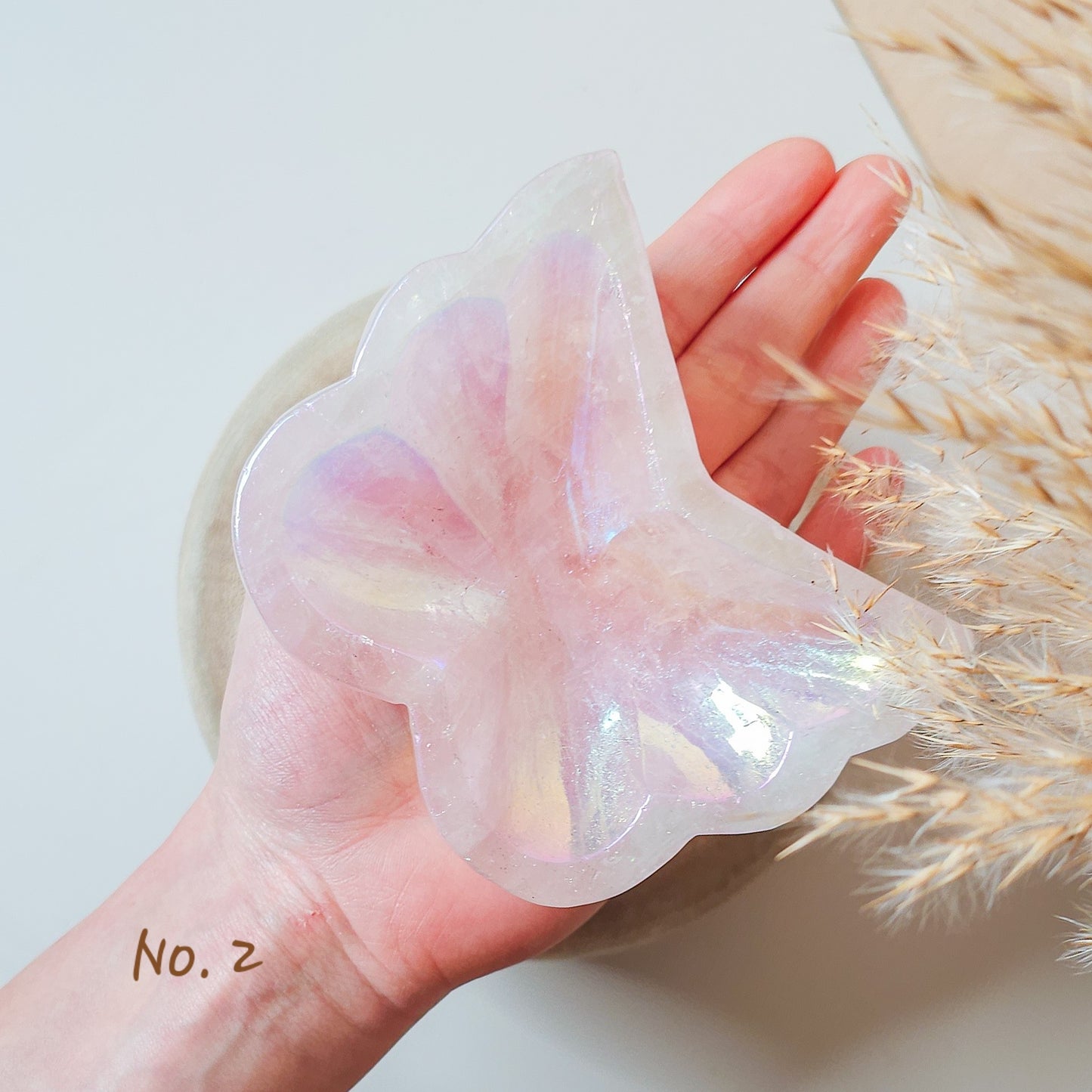 Aura Rose Quartz Butterfly Bowls